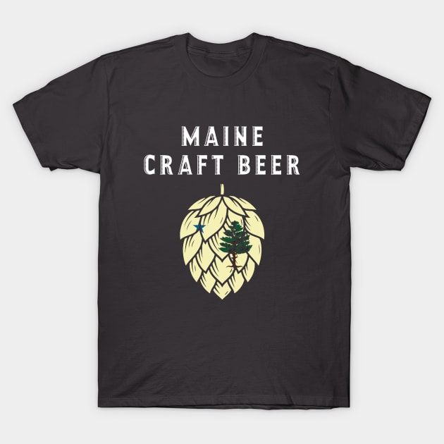 1909 Maine State Flag - Craft Beer Hop Cone T-Shirt by Owl House Creative